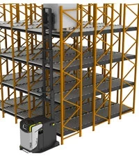 logistique de rack gravitaire automatisée - agv